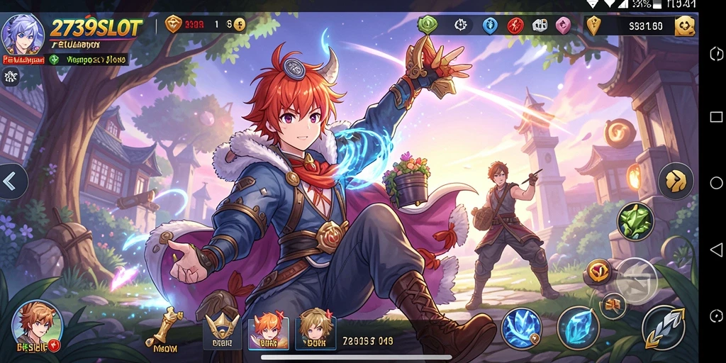 Screenshot gameplay 2739SLOT dengan karakter anime yang menarik.