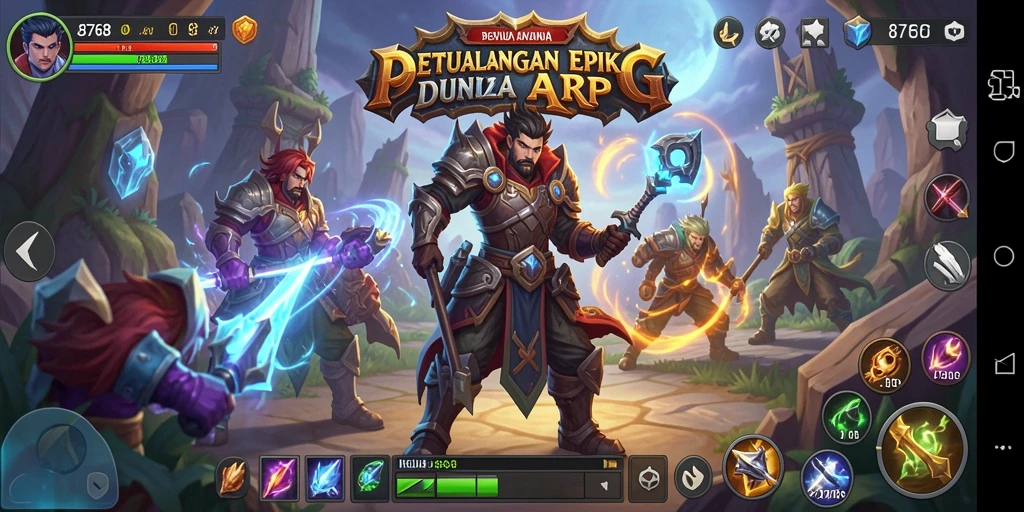 Tangkapan layar gameplay ARPG yang menampilkan pertempuran epik.