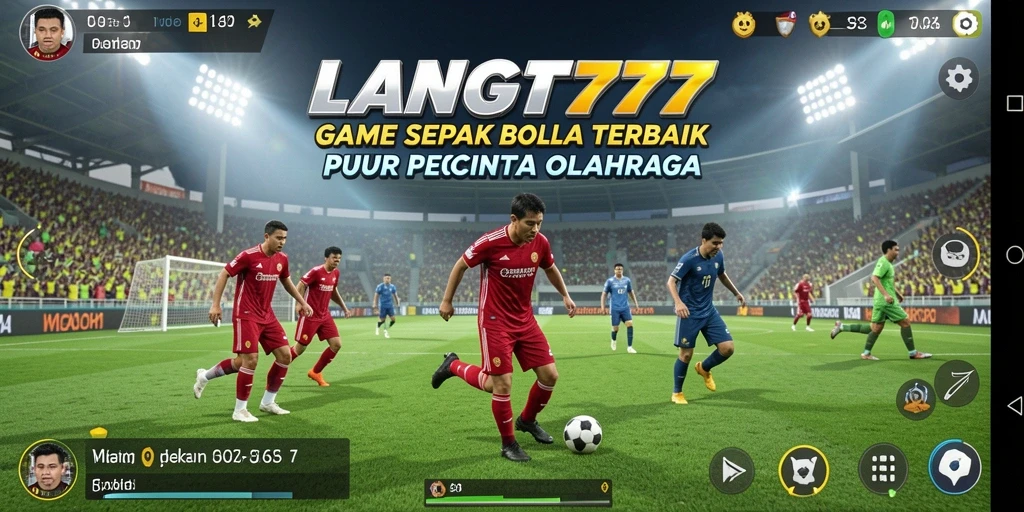 Tampilan gameplay LANGIT777 dengan aksi sepak bola seru.