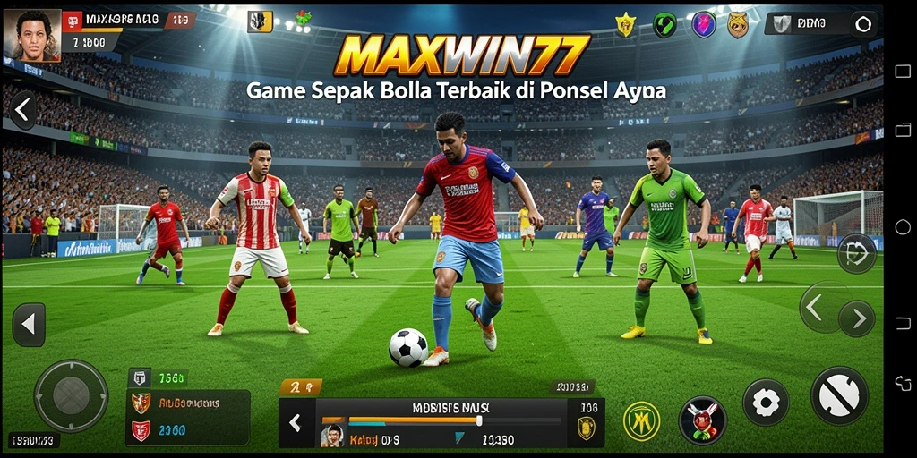 Tampilan gameplay seru dari MAXWIN77 yang penuh aksi sepak bola.