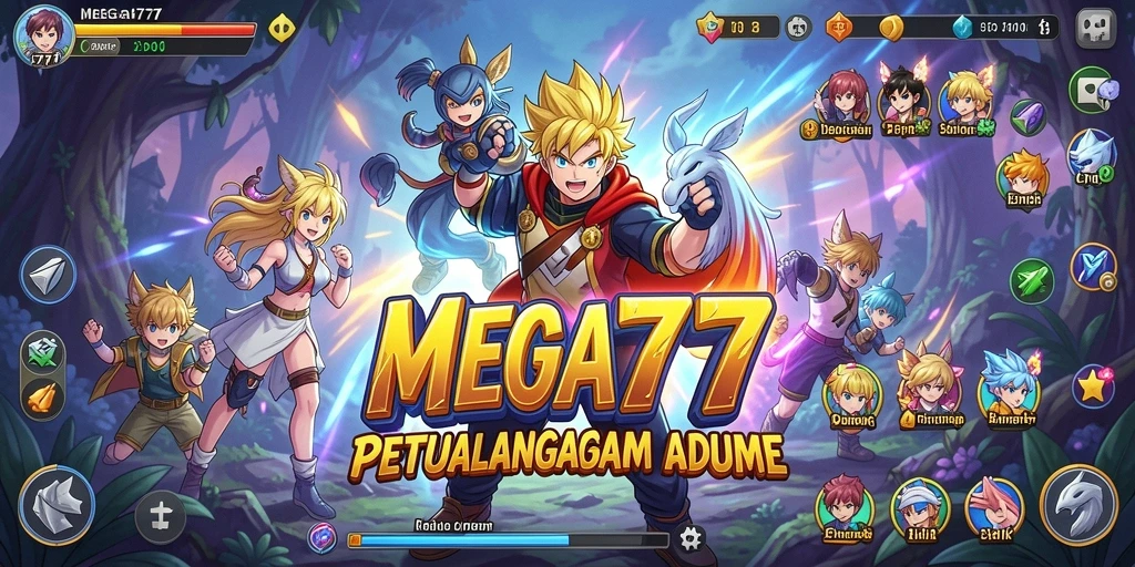 Screenshot menunjukkan petualangan seru dalam dunia Anime di MEGA777.