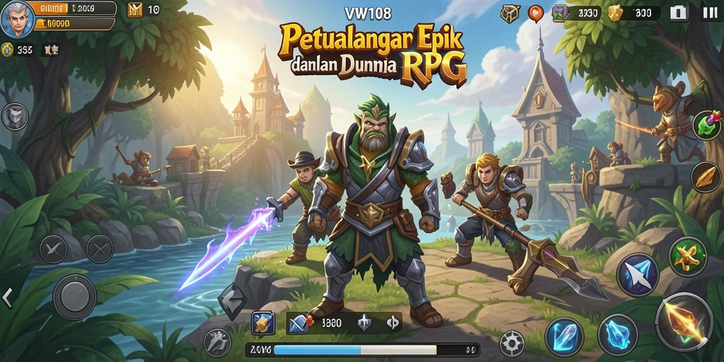 Tampilan gameplay VW108 saat bertarung melawan monster epik.